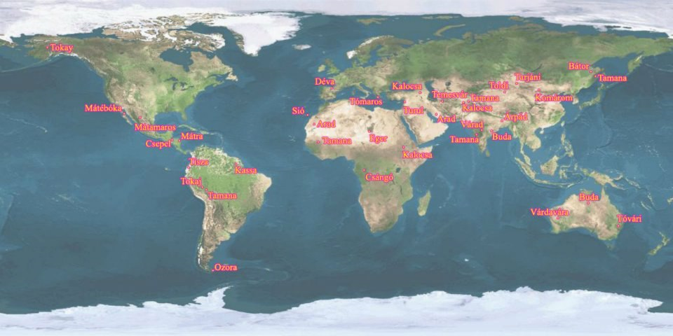 8.j Magyar helynevek világtérkép